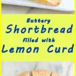a pinterest image for lemon curd shortbrread