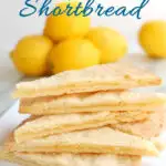 a pinterest image for lemon curd shortbread recipe