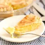 Meyer lemon shaker pie slice