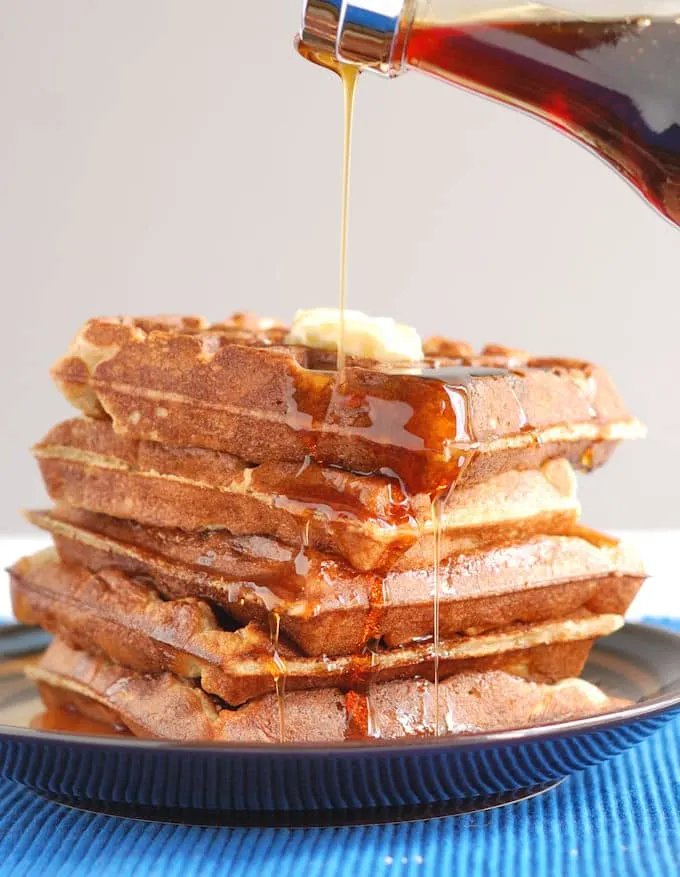 Sourdough Waffles with whole grain