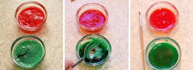 showing the steps to make egg white paint