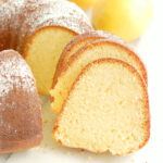 slices of lemon olive oil cake.