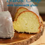 a pinterest image for buttermilk bundt cake