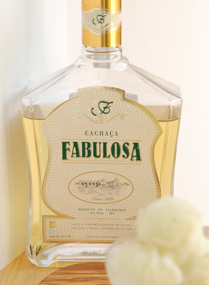 a bottle of cachaça