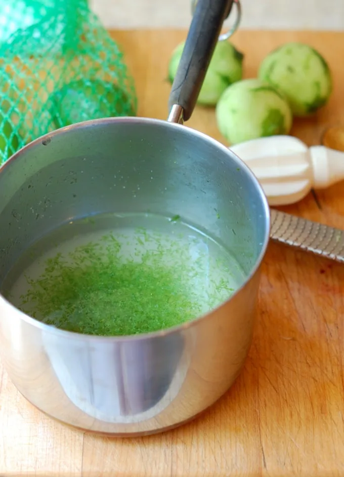 lime syrup for caipirinha sorbet