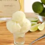 caipirinha sorbet in a glass
