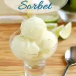 a pinterest image for caipirinha sorbet