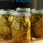 a pinterest image for bread and butter pickles