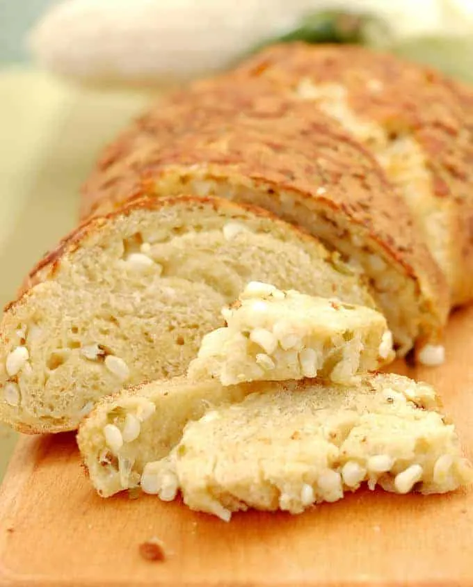 a loaf of sourdough cornbread