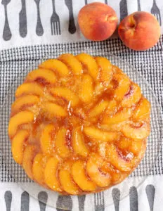 Peach Almond Upside Down Cake - Baking Sense