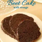 a pinterest image for chocolate beet cake