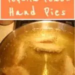 a pinterest image for fried peach hand pies with text overlay
