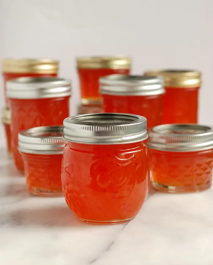 jars of ghost pepper jelly