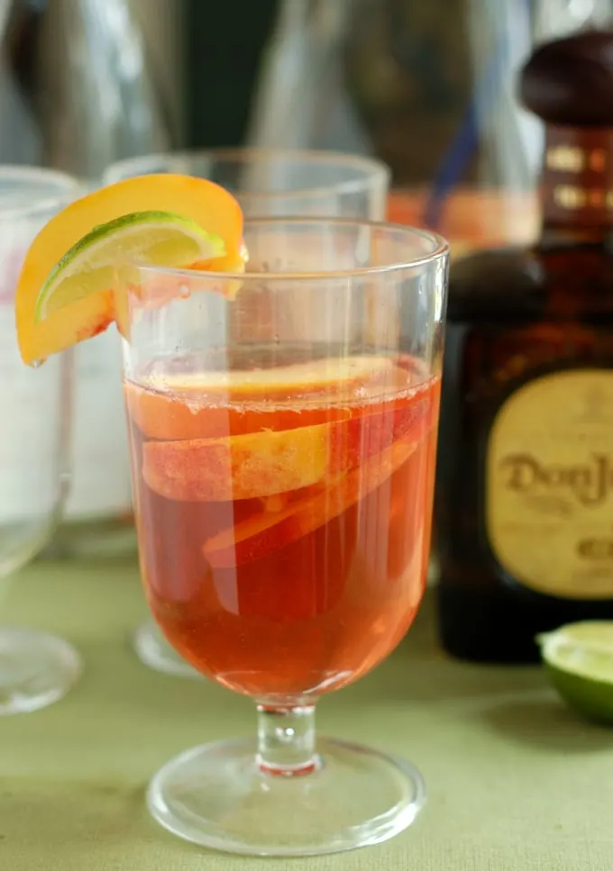 a glass of mexican-sangria
