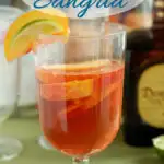 a pinterest image with a glass of mexican sangria with text overlay