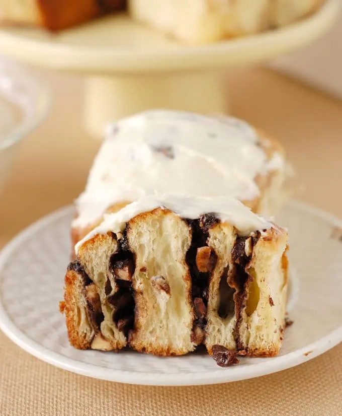 chocolate cherry almond brioche buns