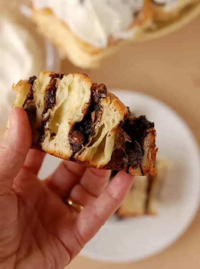 Chocolate Cherry Almond Brioche Buns with Cream Cheese Frosting