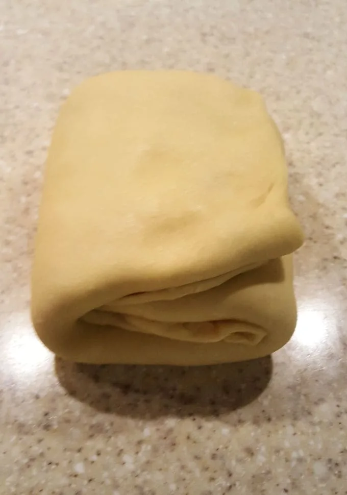 brioche bun dough after folding