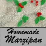 a pinterest image for homemade marzipan with text overlay