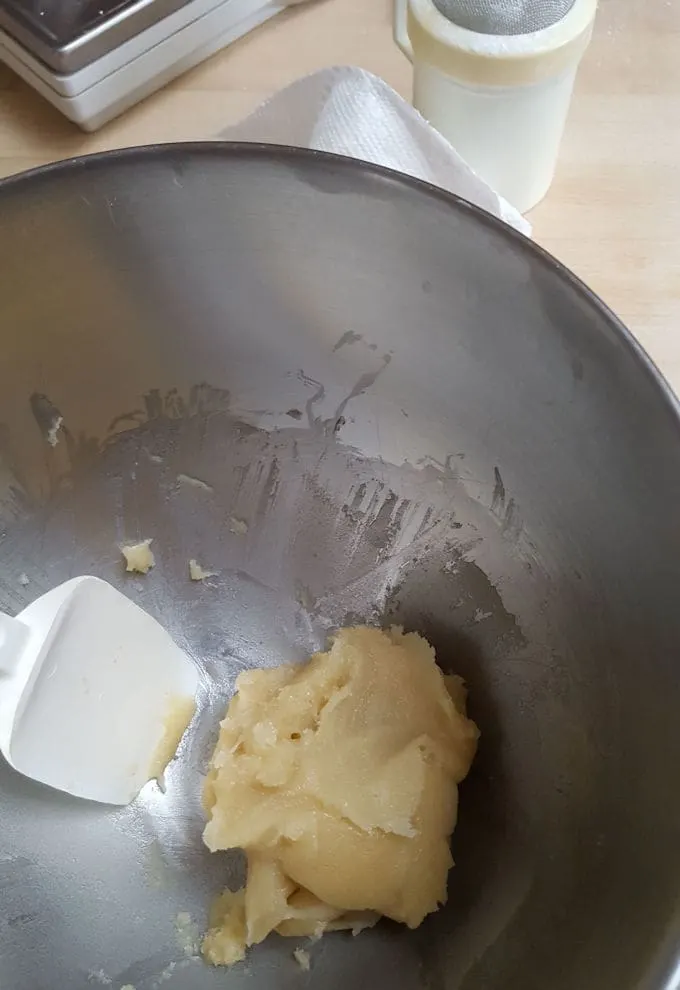 a bowl with almond paste