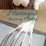 a pinterest image for baked meringue