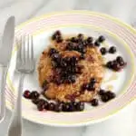 crispy oatmeal pancake with wild blueberries