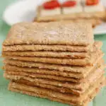 a pinterest image for oatmeal crispbread with text overlay