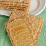 a pinterest image for oatmeal crispbread with text overlay