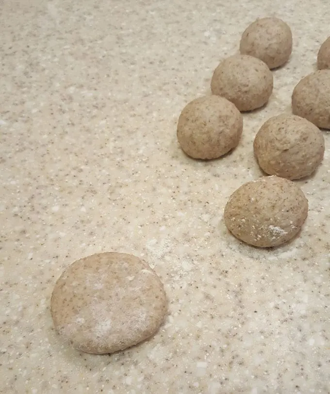 sourdough crispbread dough portioned out