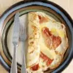 Savory Dutch Pancake with speck and gouda.