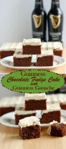 Is it a fudge cake or a cakey brownie? Easy to make, and so delicious. You'll love this rich chocolate Guinness cake cake topped with whipped white chocolate Guinness ganache.
