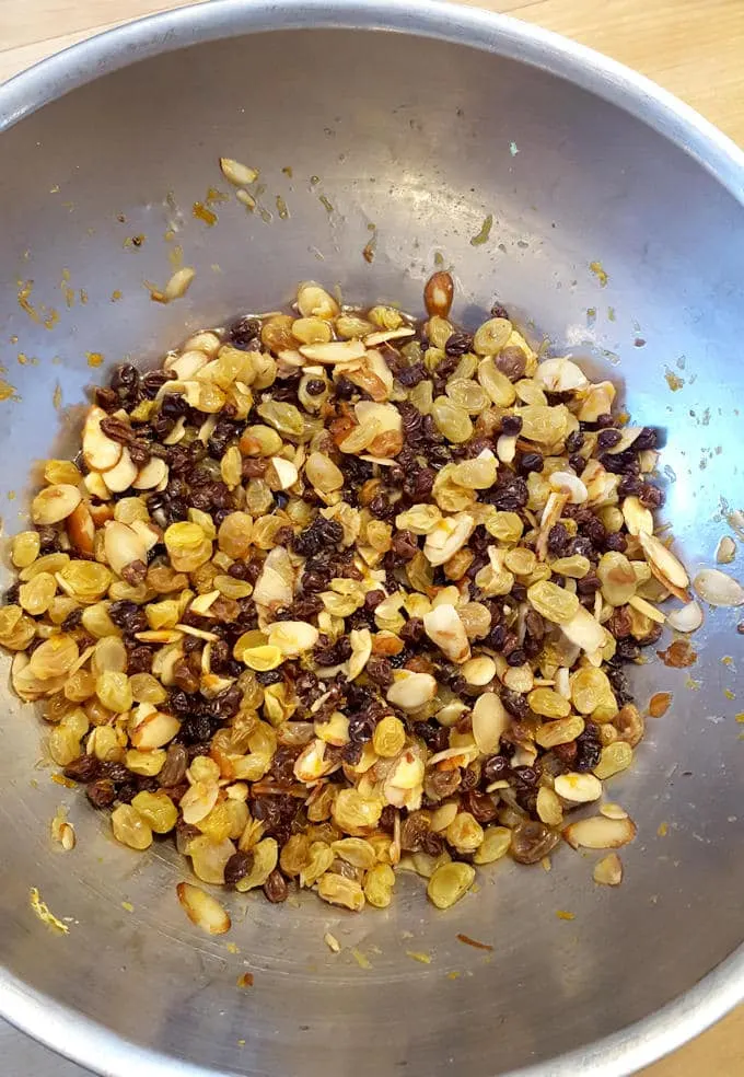 raisins and nuts in a bowl