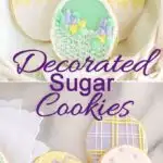 a decorated sugar cookie pin with text overlay