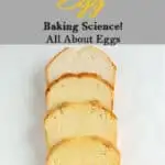 a pinterest image for information about eggs in baking
