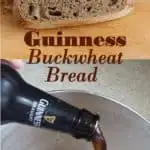 a pinterest image for Guinness Buckwheat Bread with text overlay