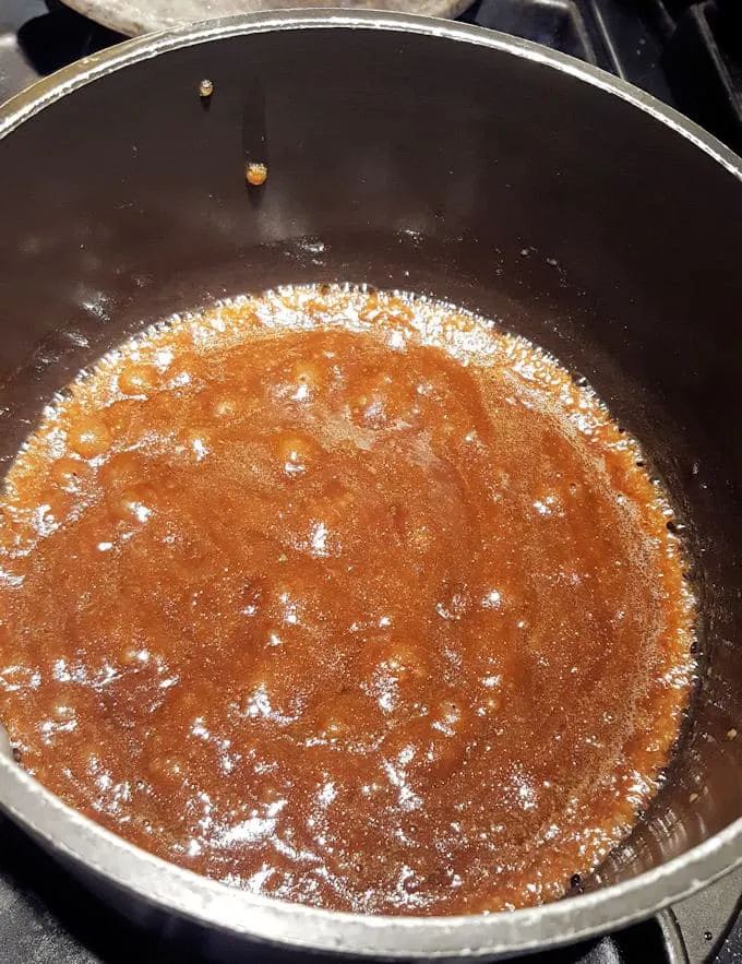 boiling butterscotch sauce