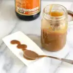 a jar of butterscotch sauce