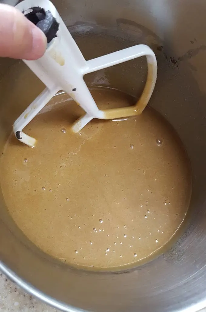 carrot cake batter in a mixing bowl