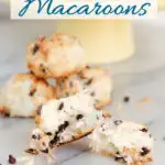 a pinterest image for coconut macaroons with text overlay