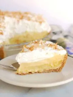 pina colada pie with toasted coconut and rum