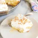 a pinterest image for pina colada pie with text overlay