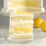 a slice of luscious lemon mousse cake