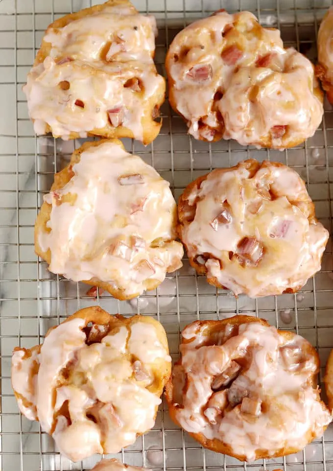 fresh rhubarb fritters