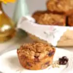 sunflower crumb muffin on a plate