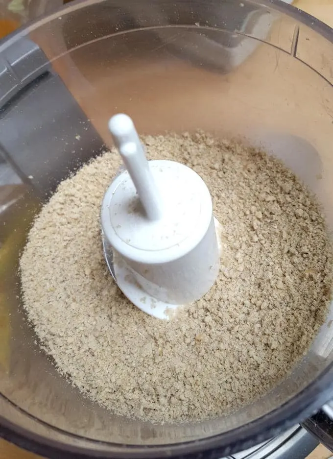 ground sunflower seeds in a food processor
