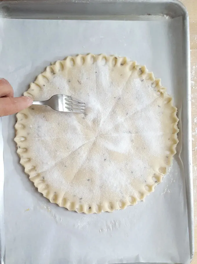 a round of lavender shortbread