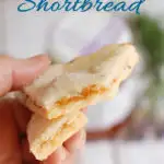 an image of apricot lavender shortbread cookies for pinterest