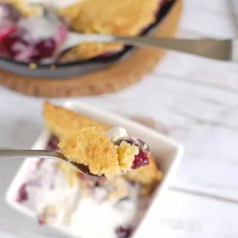 blueberry cornbread cobbler