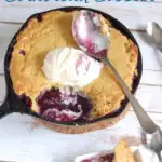 a pinterest image for blueberry cornbread cobbler