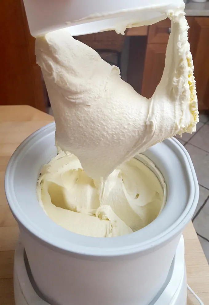 freshly churned ice cream